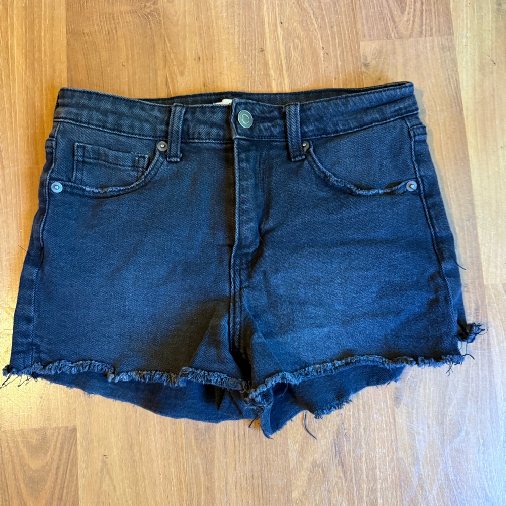 BP Black Jean Shorts with Frayed Hem